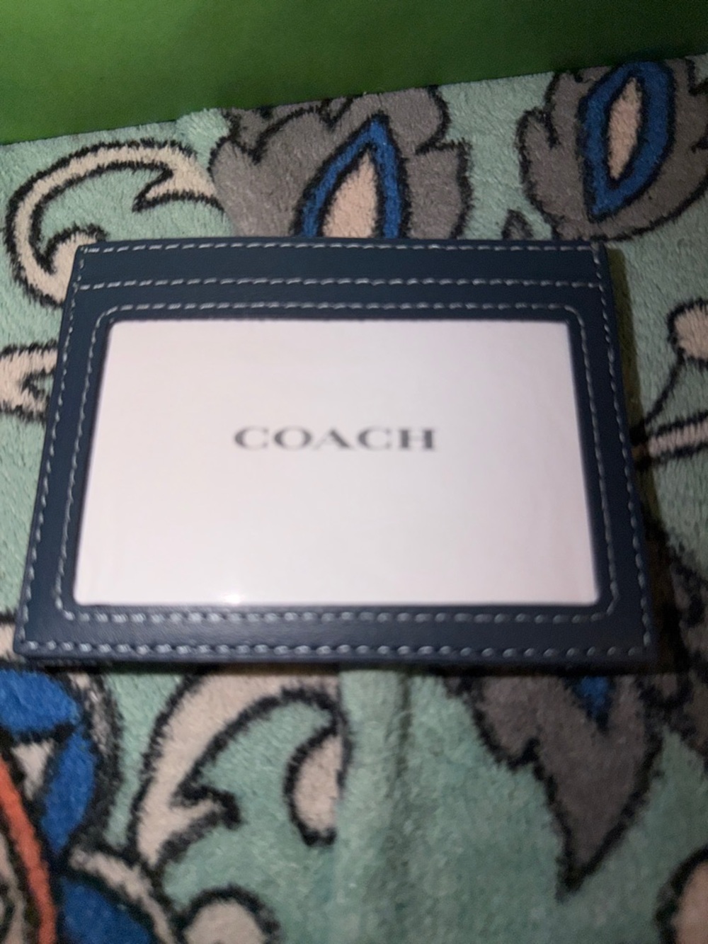 Coach Blue Denim Quilted Card Case with Gold Hardware *nwt - Picture 7 of 8